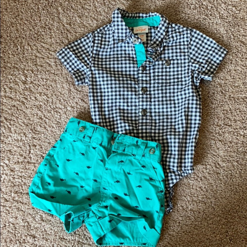 Cute Cat and jack size 6-9 month baby boy outfit